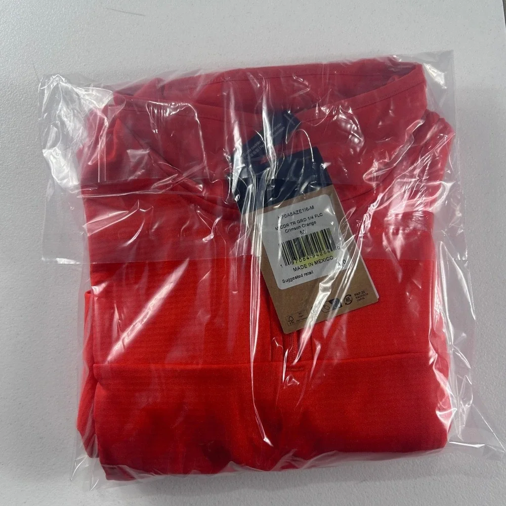 The North Face Men Crimson Orange Canyonlands 1/4 Zip Fleece NF0A8AZE Medium NEW